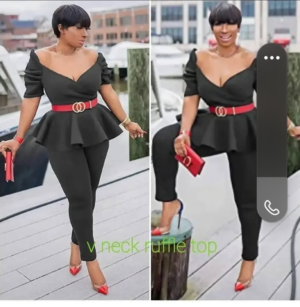 New Elegantly Black Peplum shirt